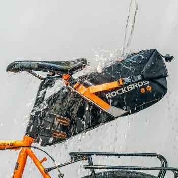 ROCKBROS | Satteltasche – Wasserdichte Fahrradtasche für Mountainbike und Rennrad, in Schwarz und Orange